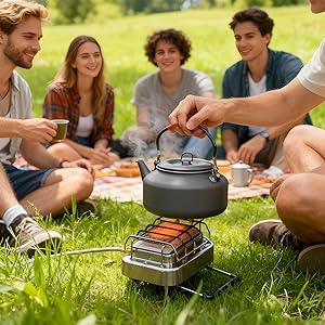 Camping Cooking Gas Stove - Portable 2 in 1 Camping Heater