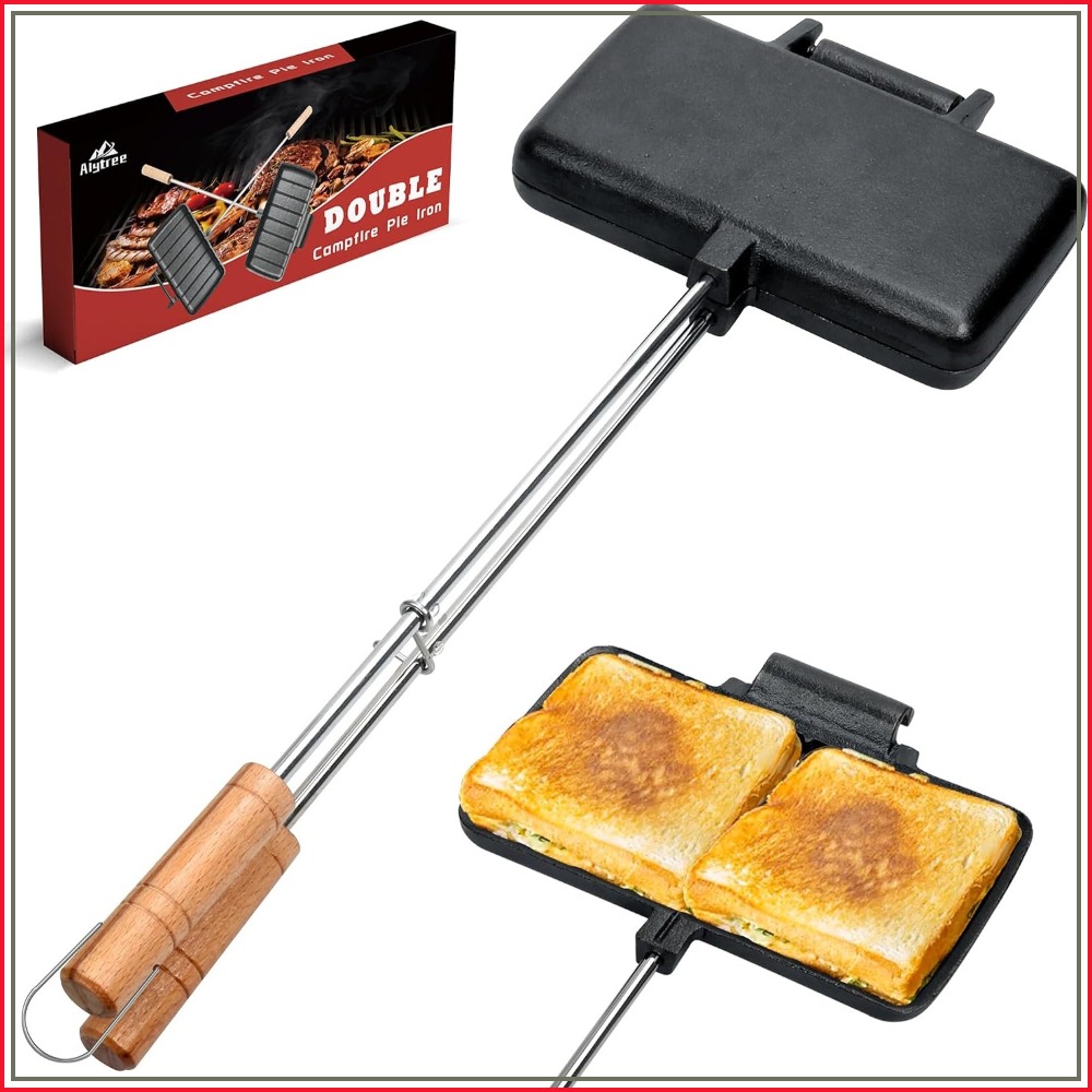 Camping Cooking Cast Iron - Double Pie Irons for Camping Cast