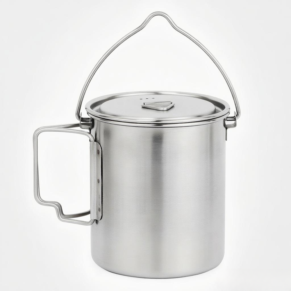 Camping Cooking Cup - 750ml Stainless Steel Pot Portable Water