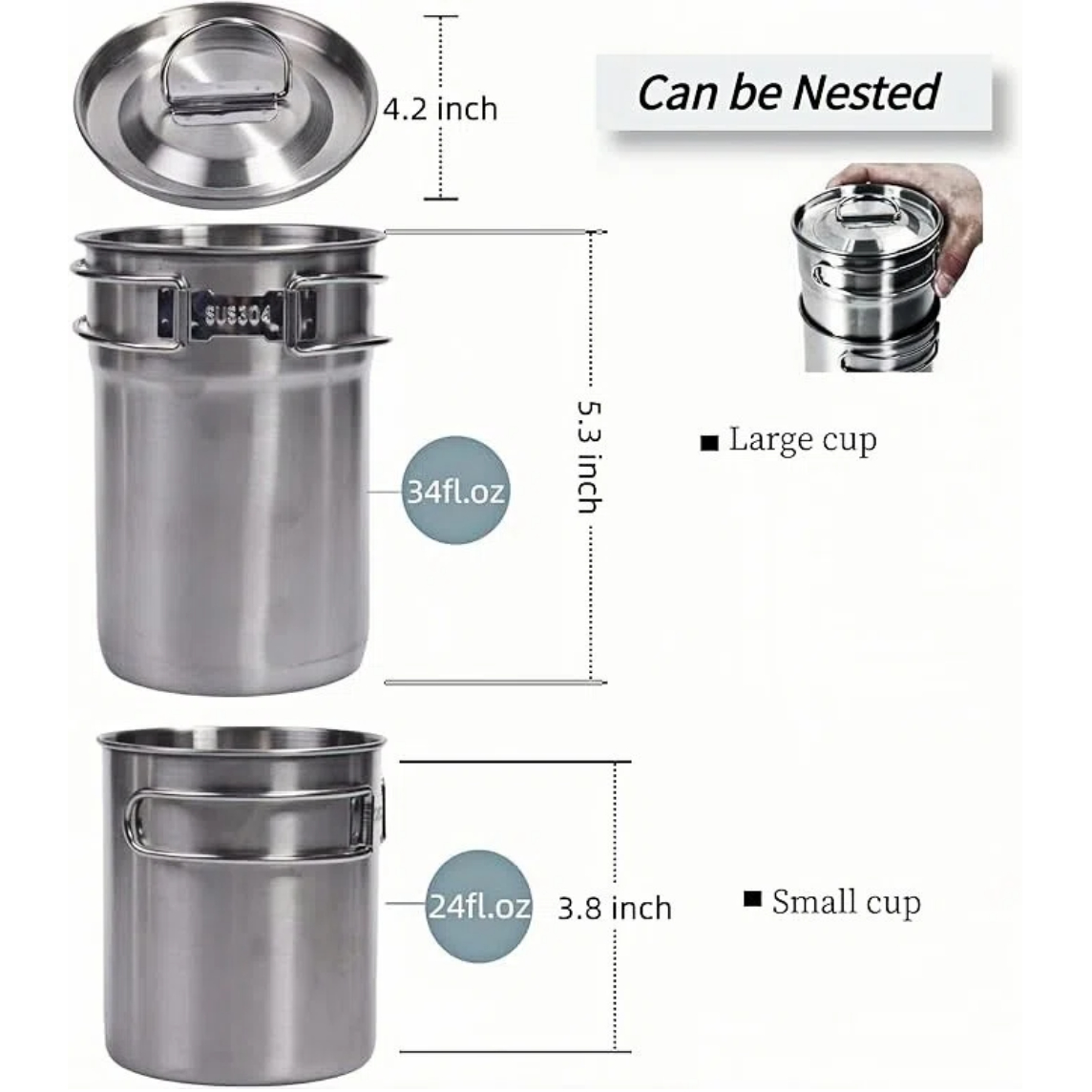 Foldable Camping Cups Mugs Cam - Camping Cooking Equipment recension och pris
