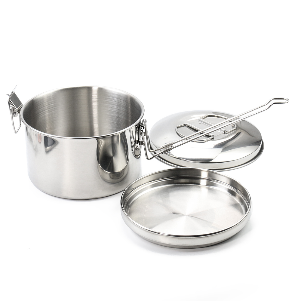 Stainless Steel Camping Hangin - Camping Cooking Pot With Lid recension och pris