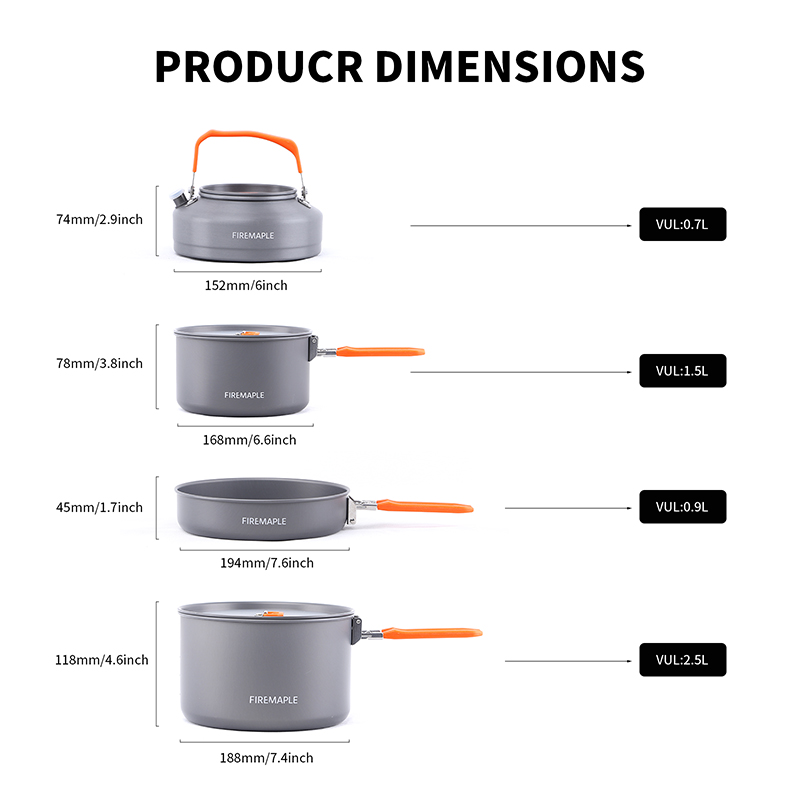 Fire Maple 4-5 Person Cookware - Camping Cooking Set For 4 recension och pris