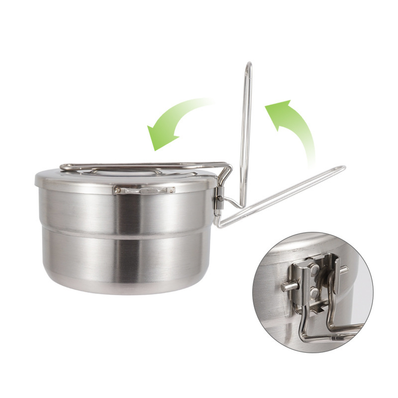 Outdoor Stainless Steel Cookin - Camping Cooking Pot With Lid recension och pris