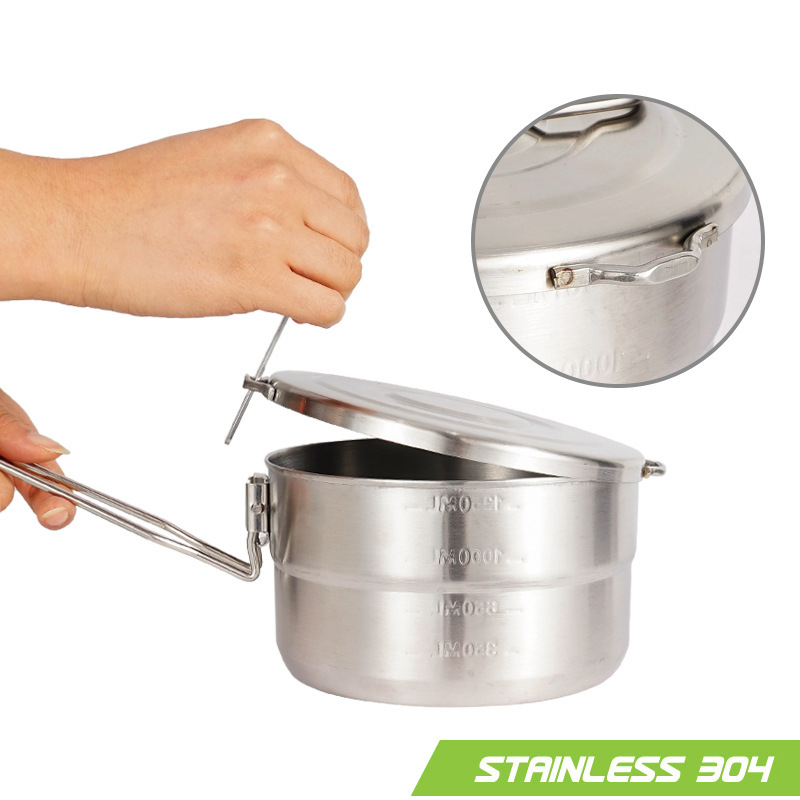 Outdoor Stainless Steel Cookin - Camping Cooking Pot With Lid recension och pris