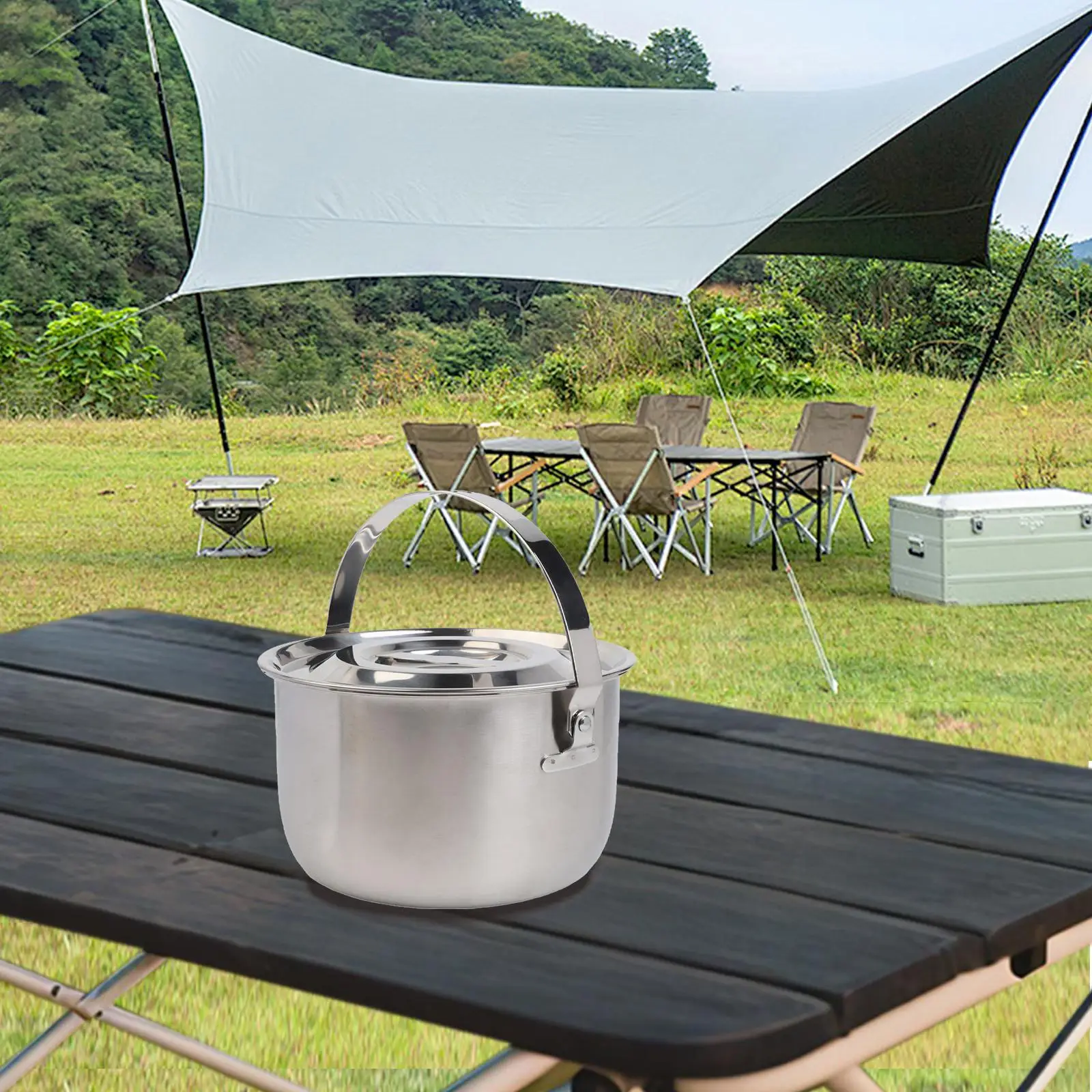 Camping Pot Made of Stainless  - Camping Cooking Pot With Lid recension och pris