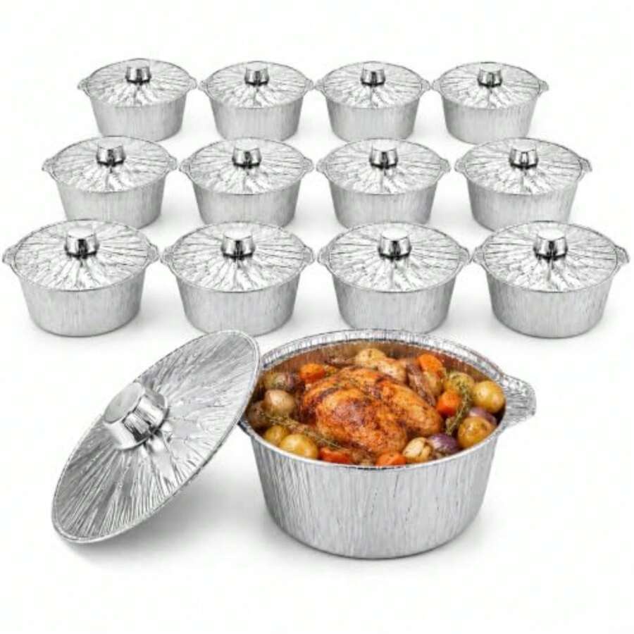 12 Pack Disposable Pot With Li - Camping Cooking Pot With Lid recension och pris