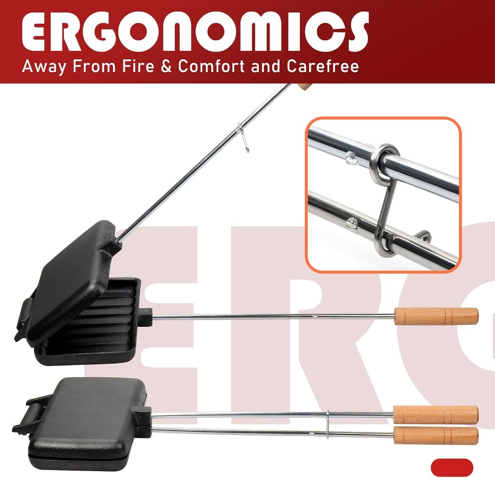Double Pie Irons for Camping C - Camping Cooking Cast Iron recension och pris