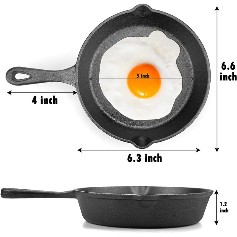 6 Inch Cast Iron Skillet, Fryi - Camping Cooking Cast Iron recension och pris