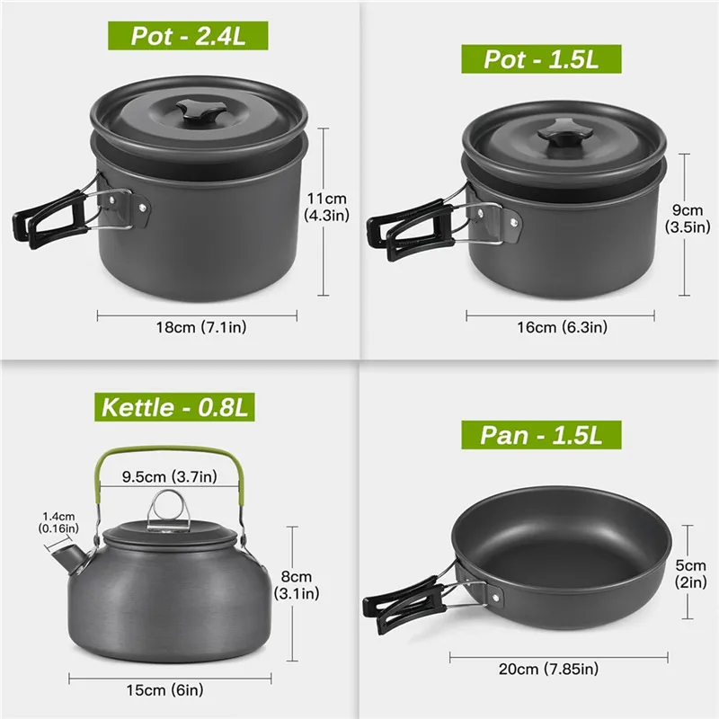 Portable Camping Cookware Set  - Camping Cooking Set For 4 recension och pris