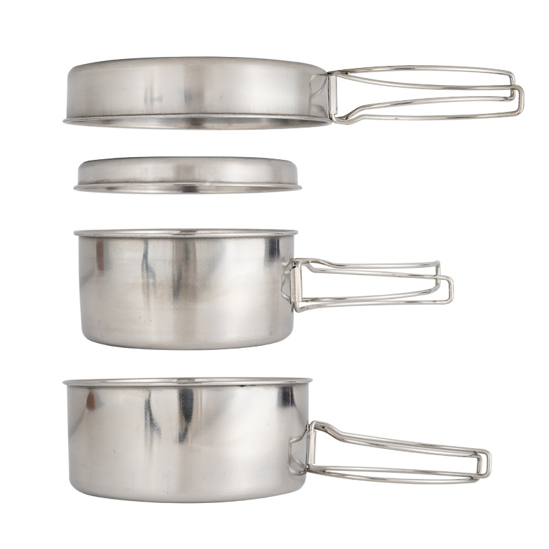 CLS 4-Piece Stainless Steel Ca - Camping Cooking Set For 4 recension och pris