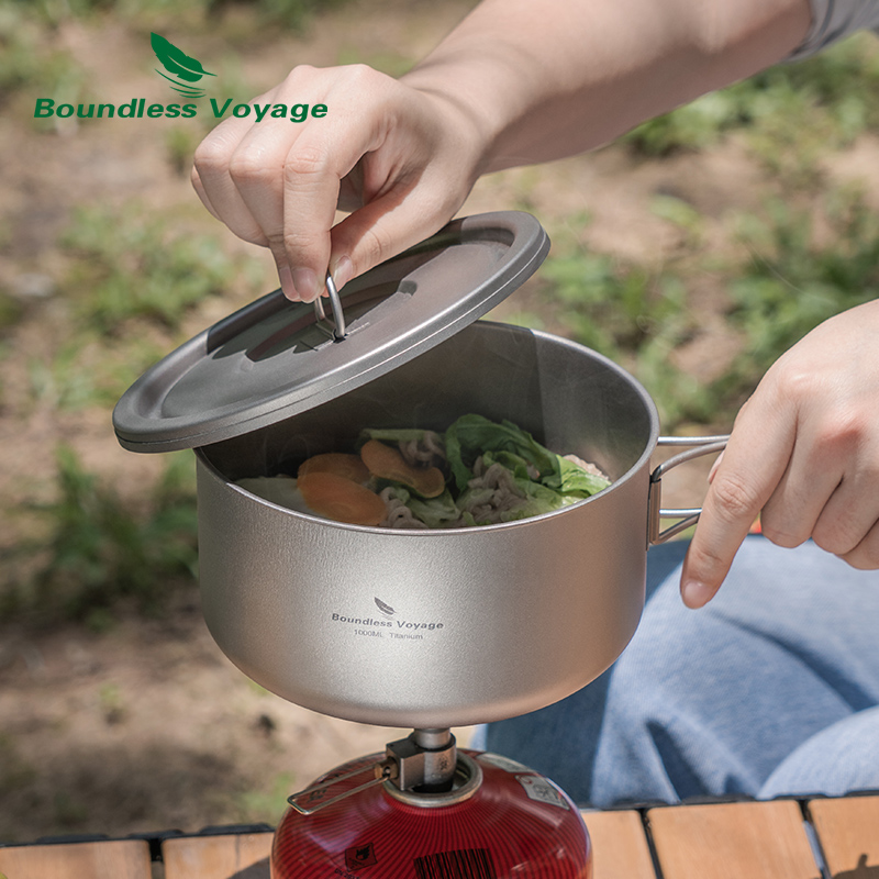 Boundless Voyage Titanium Camp - Camping Cooking Pot With Lid recension och pris