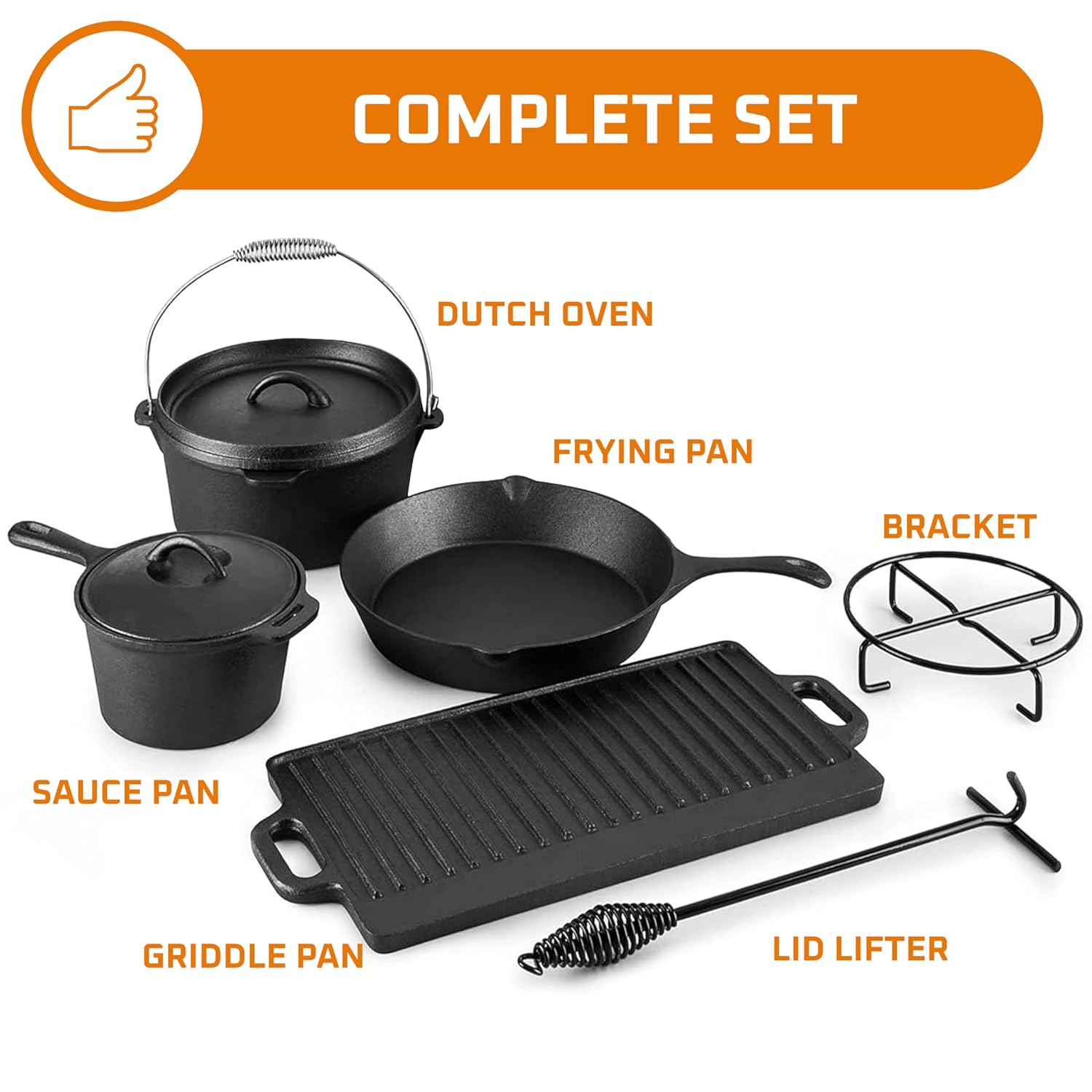Camping Cooking Set Of 7. Pre  - Camping Cooking Pot With Lid recension och pris