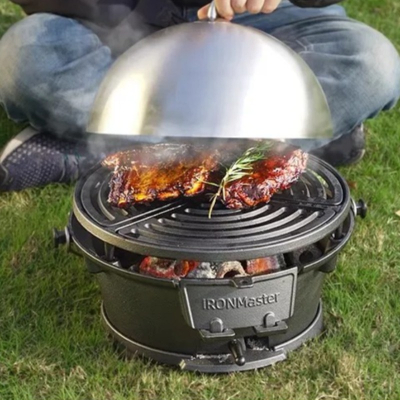 Round Charcoal Grill, Food-Saf - Camping Cooking Cast Iron recension och pris
