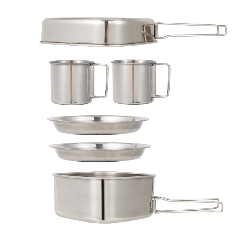 6PCS Outdoor Pot Camping Stain - Camping Cooking Cup recension och pris