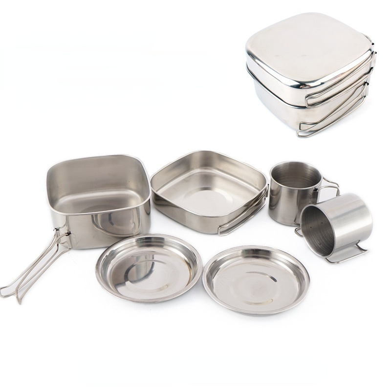 6PCS Outdoor Pot Camping Stain - Camping Cooking Cup recension och pris